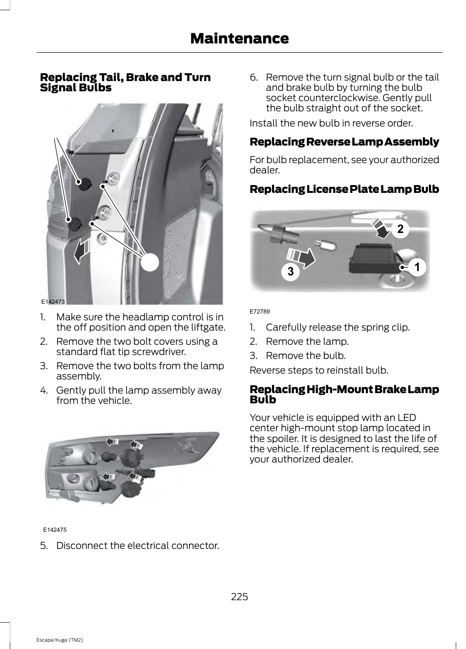 Maintenance | FORD 2014 Escape v.2 User Manual | Page 228 / 430