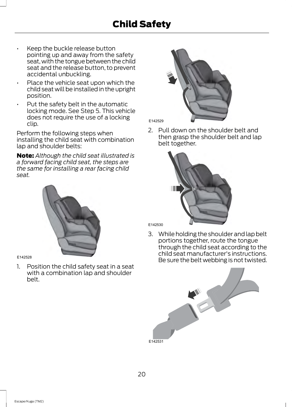 Child safety | FORD 2014 Escape v.2 User Manual | Page 23 / 430