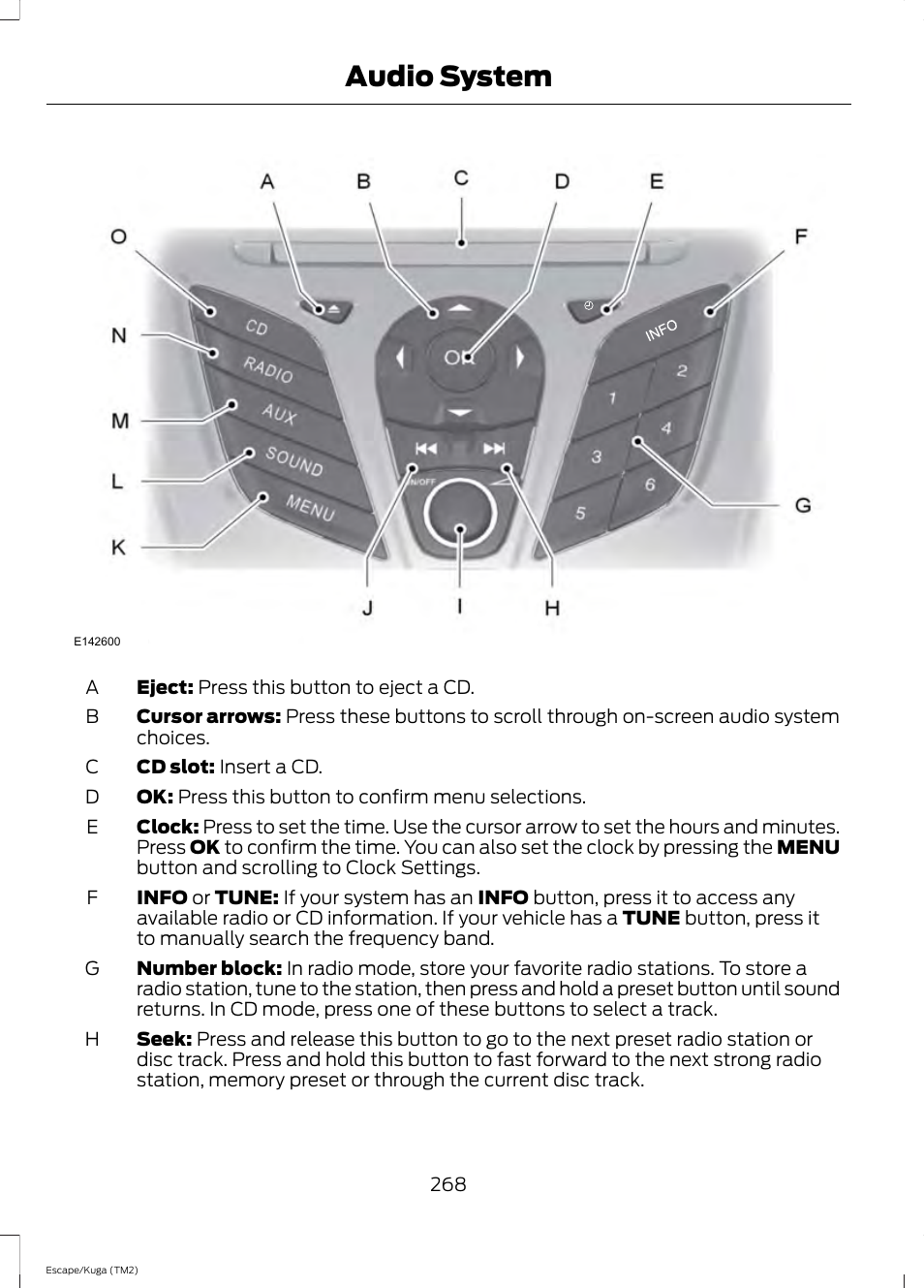 Audio system | FORD 2014 Escape v.2 User Manual | Page 271 / 430