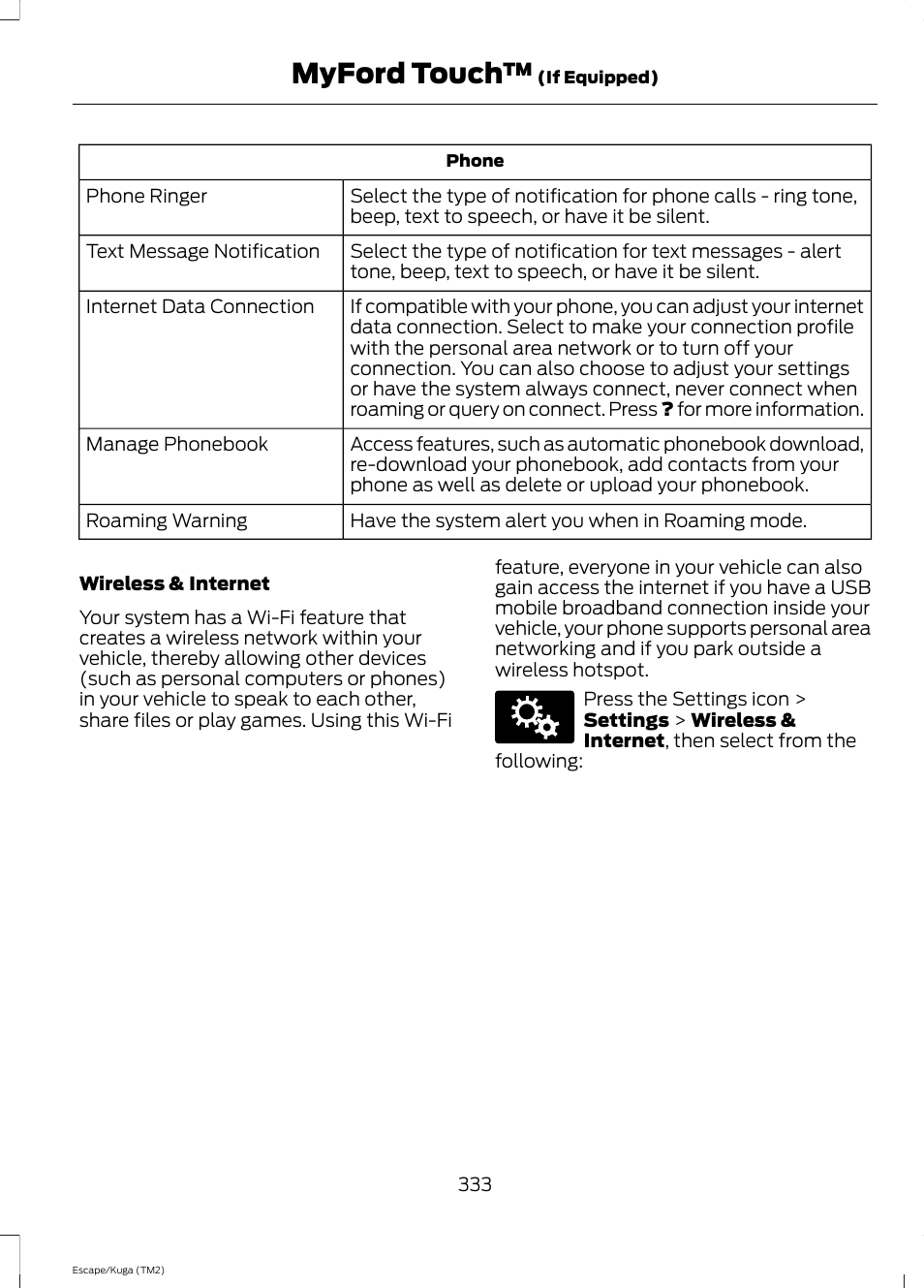 Myford touch | FORD 2014 Escape v.2 User Manual | Page 336 / 430
