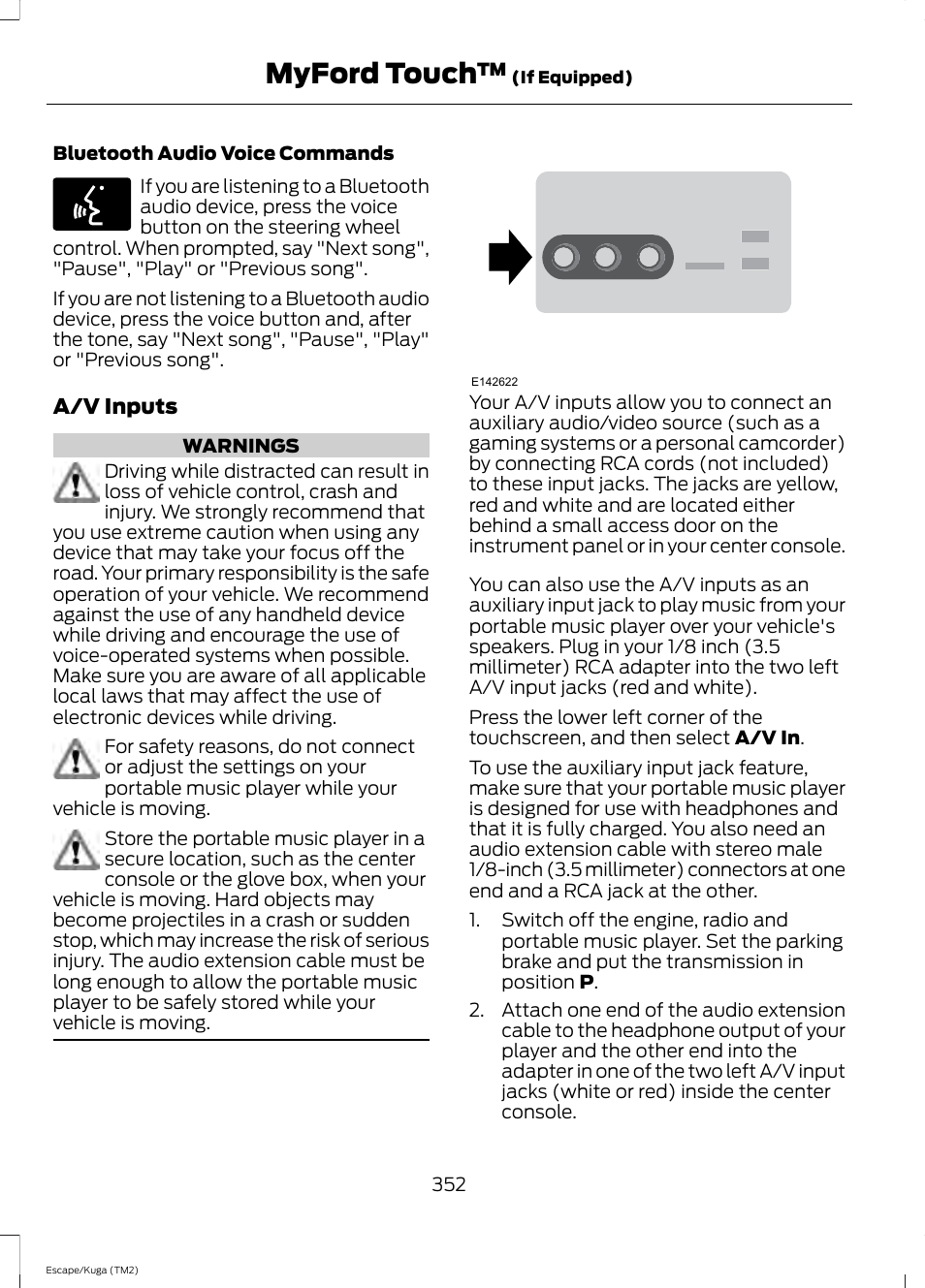 Myford touch | FORD 2014 Escape v.2 User Manual | Page 355 / 430