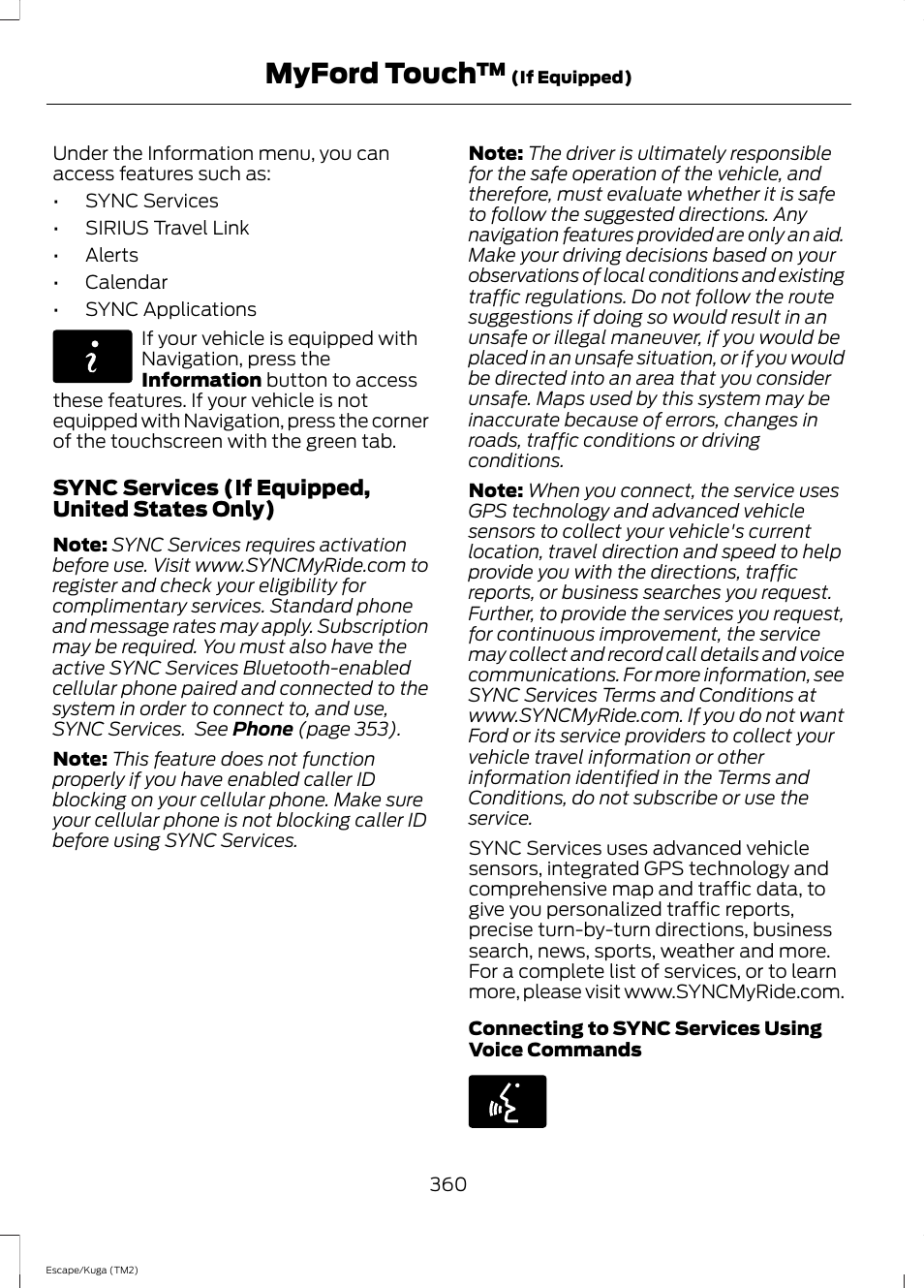Myford touch | FORD 2014 Escape v.2 User Manual | Page 363 / 430