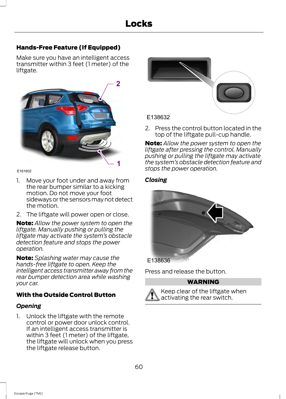 Locks | FORD 2014 Escape v.2 User Manual | Page 63 / 430