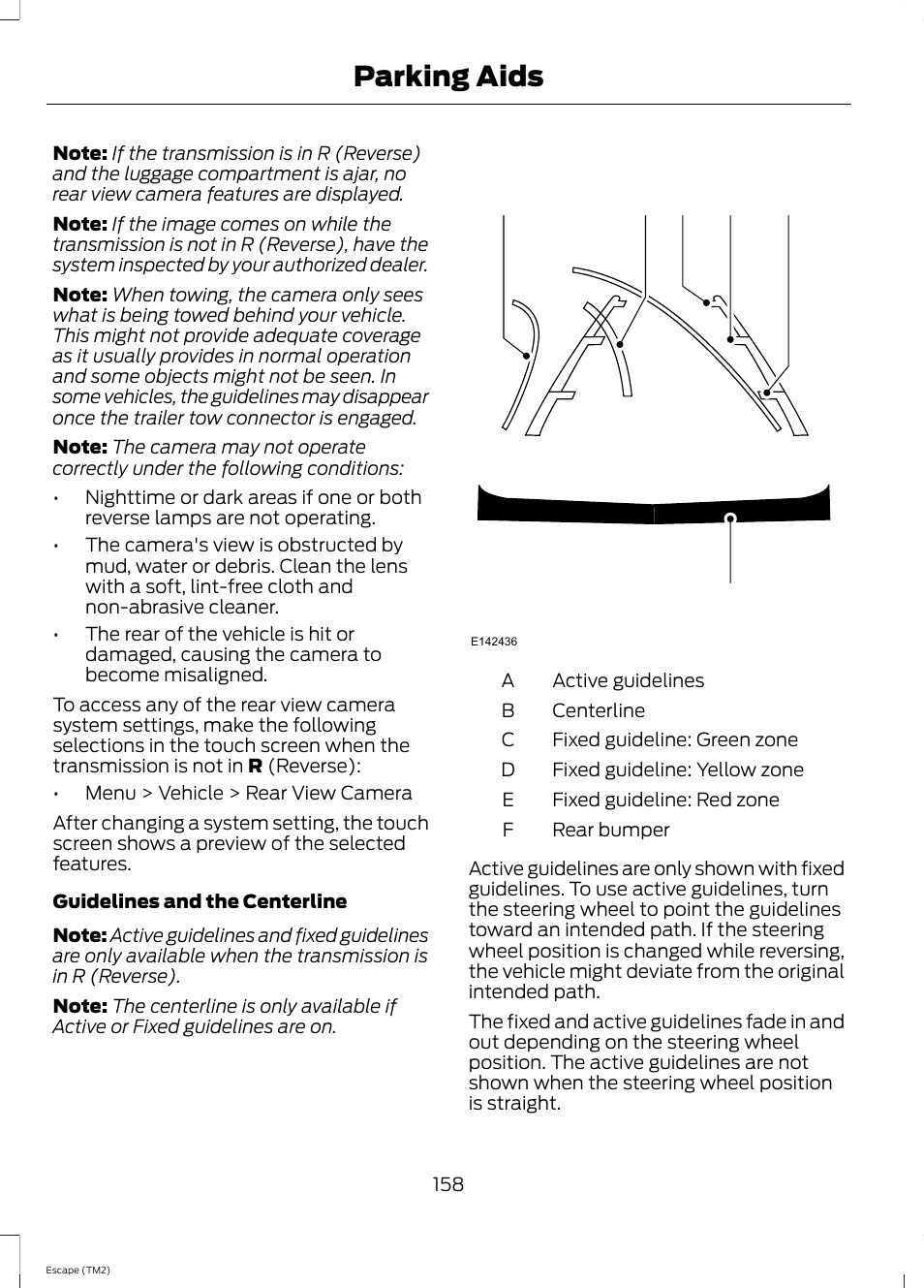Parking aids | FORD 2014 Escape v.3 User Manual | Page 161 / 434