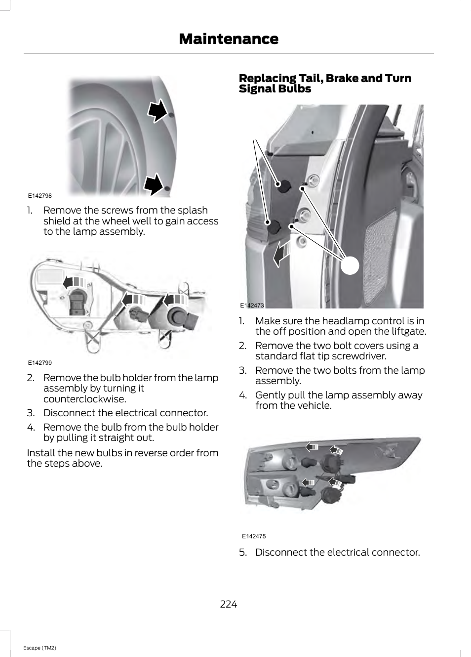 Maintenance | FORD 2014 Escape v.3 User Manual | Page 227 / 434