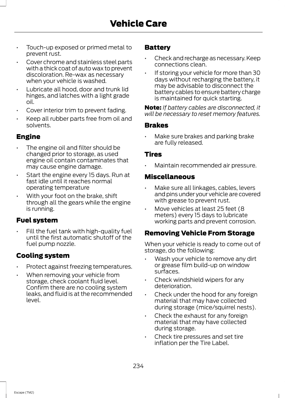 Vehicle care | FORD 2014 Escape v.3 User Manual | Page 237 / 434