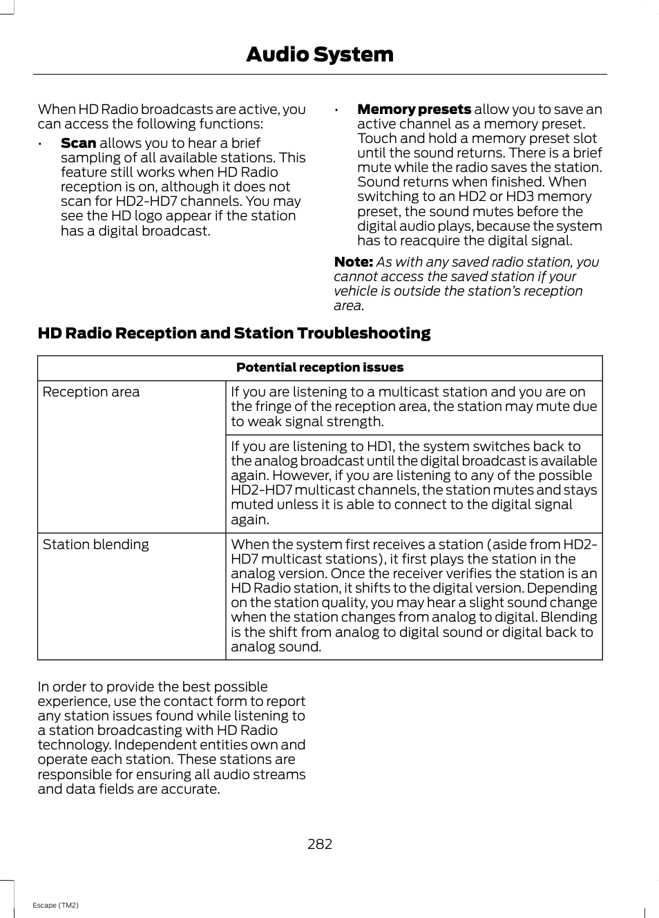 Audio system | FORD 2014 Escape v.3 User Manual | Page 285 / 434