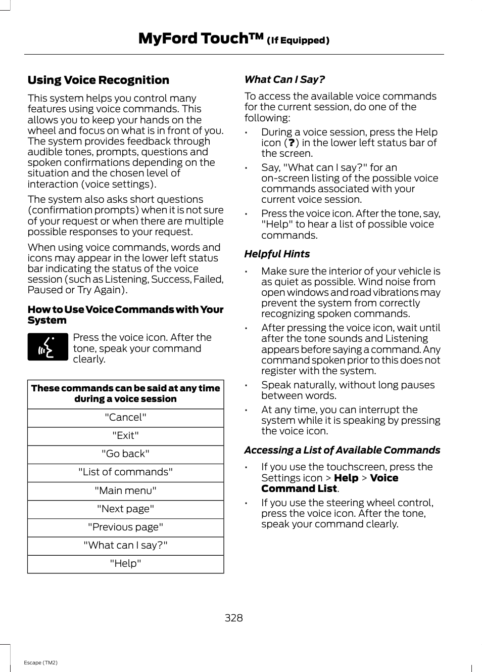 Myford touch | FORD 2014 Escape v.3 User Manual | Page 331 / 434