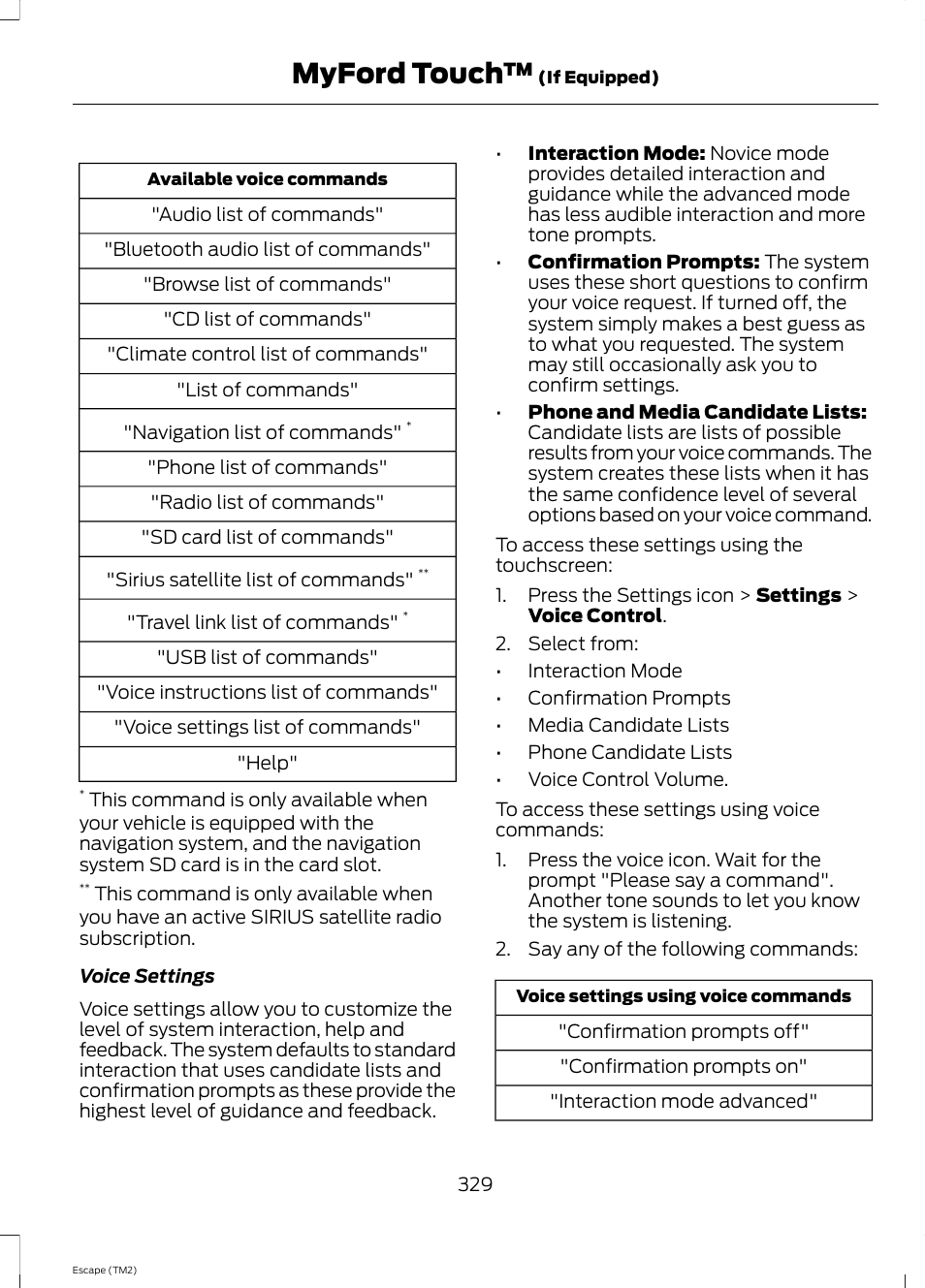 Myford touch | FORD 2014 Escape v.3 User Manual | Page 332 / 434