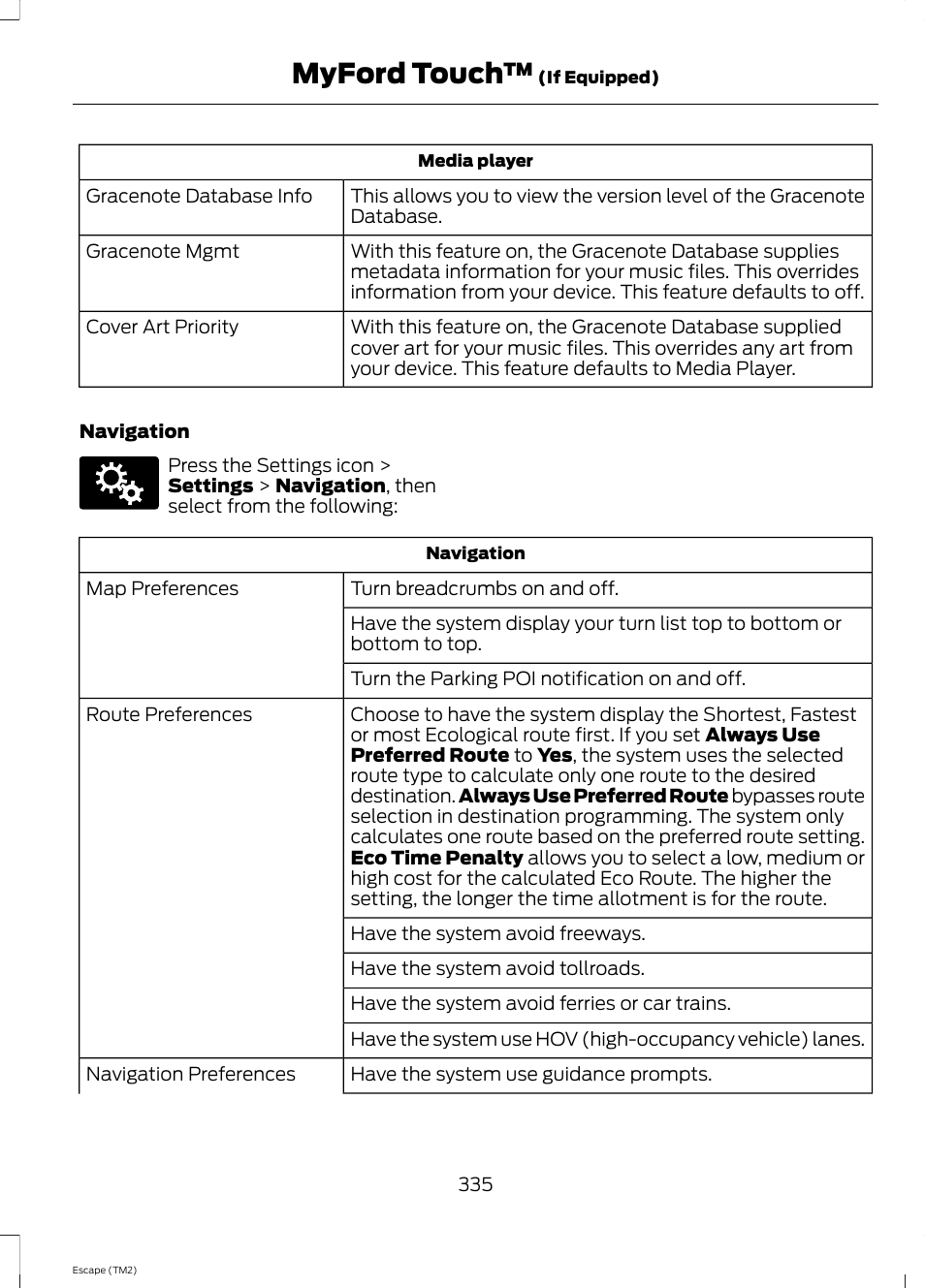 Myford touch | FORD 2014 Escape v.3 User Manual | Page 338 / 434