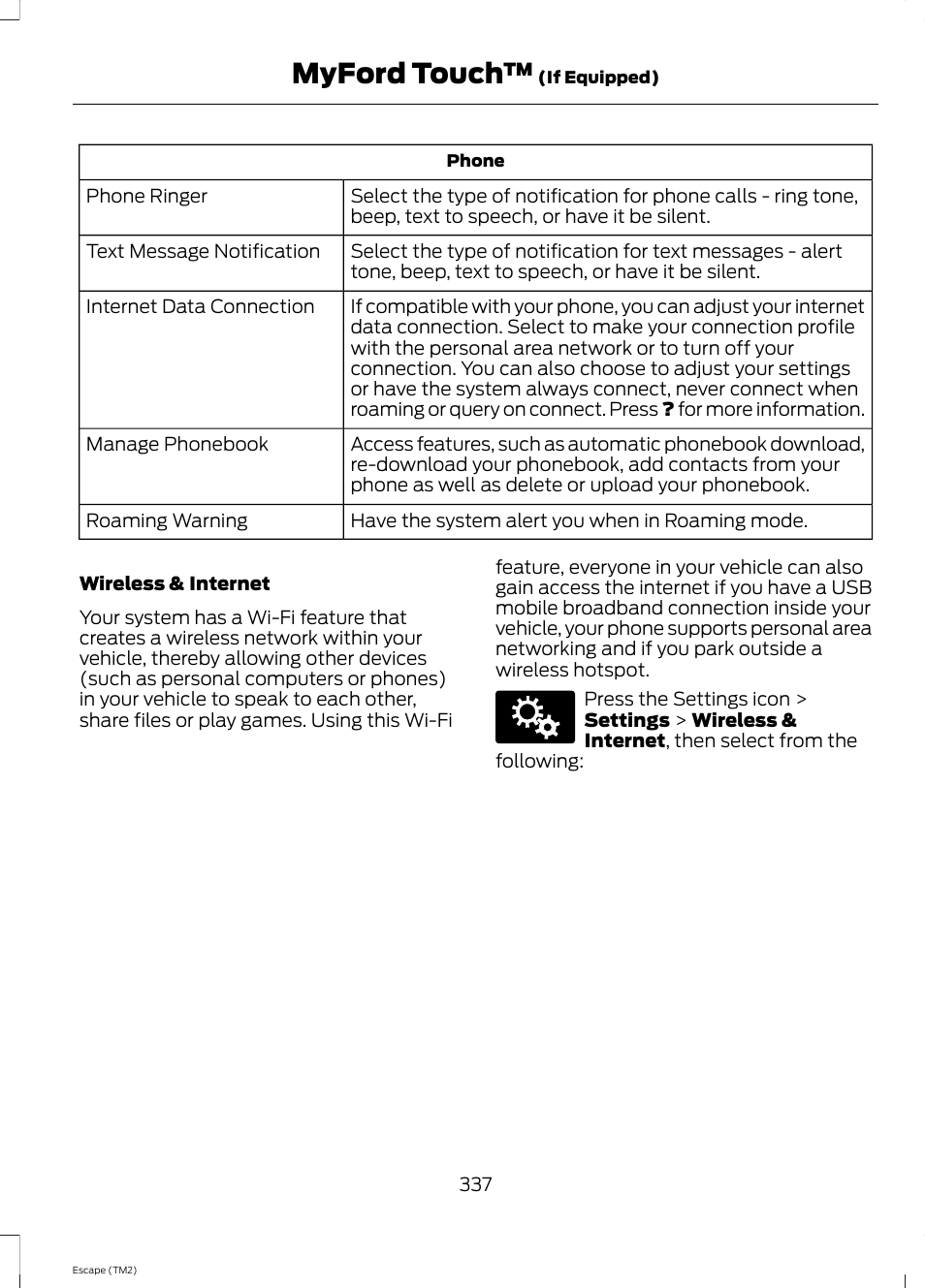 Myford touch | FORD 2014 Escape v.3 User Manual | Page 340 / 434