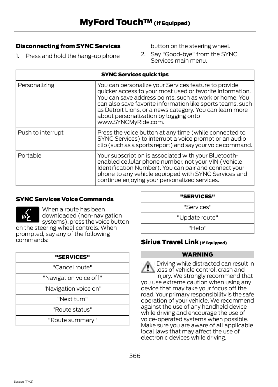 Myford touch | FORD 2014 Escape v.3 User Manual | Page 369 / 434