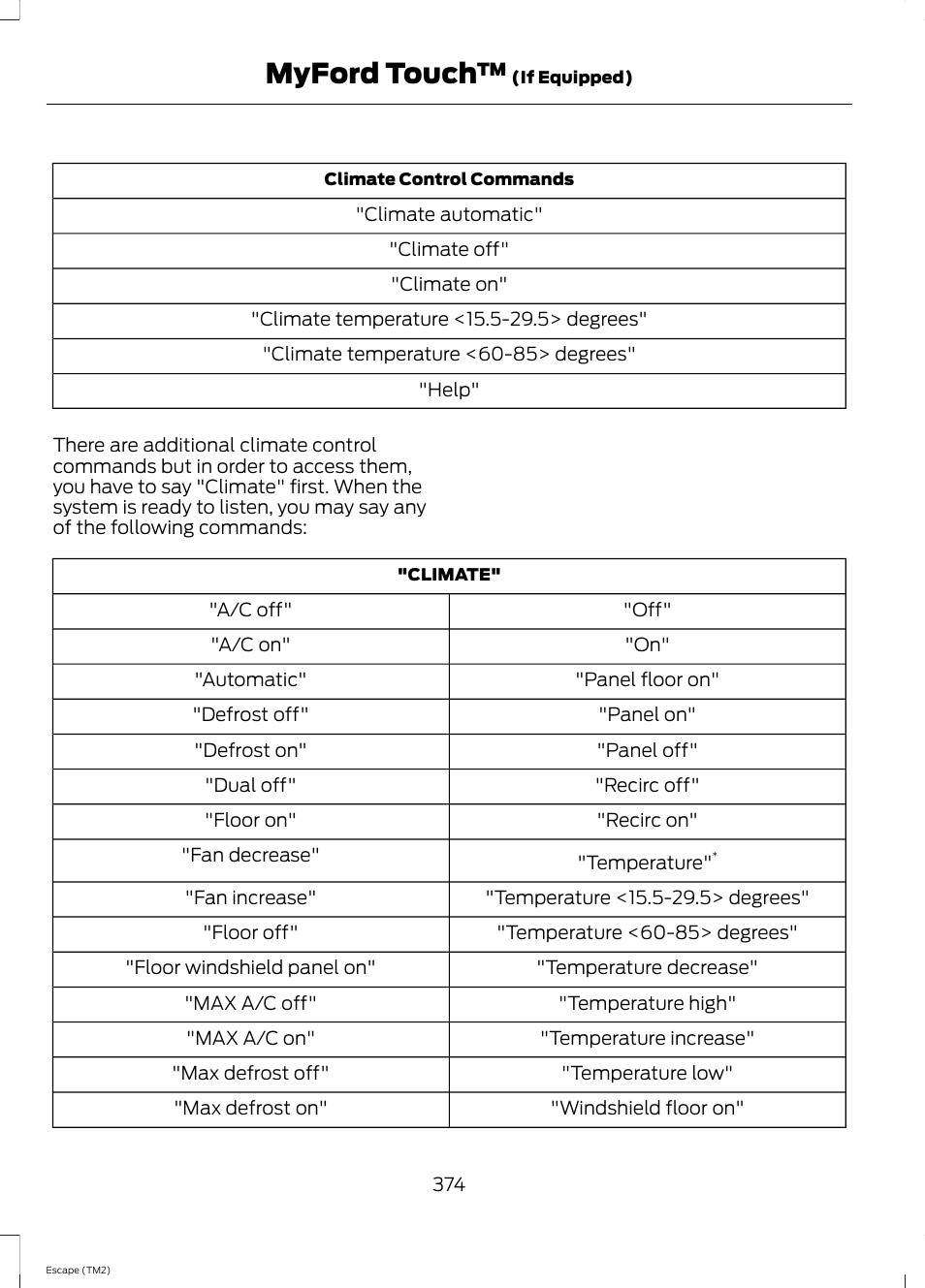 Myford touch | FORD 2014 Escape v.3 User Manual | Page 377 / 434