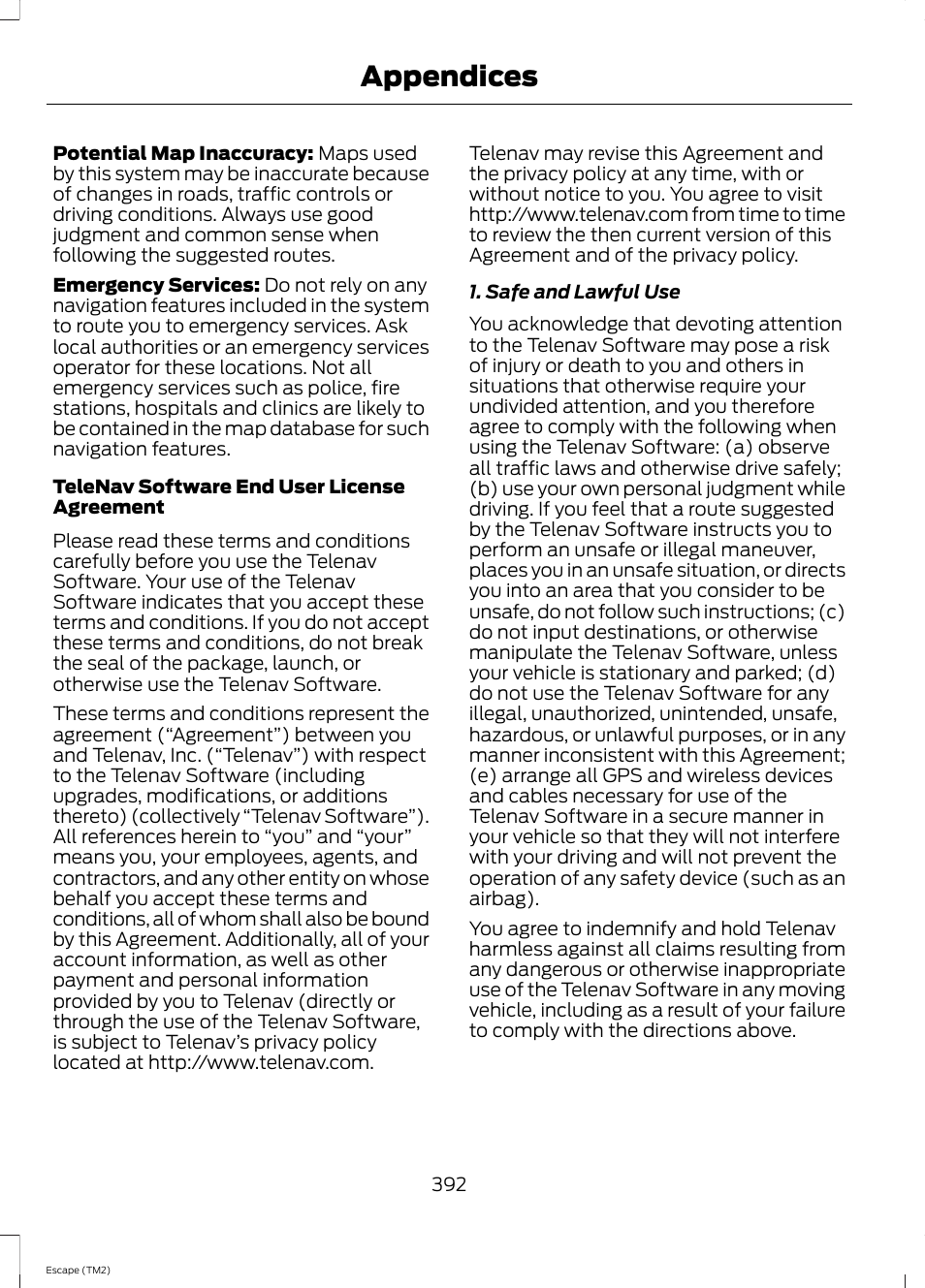 Appendices | FORD 2014 Escape v.3 User Manual | Page 395 / 434