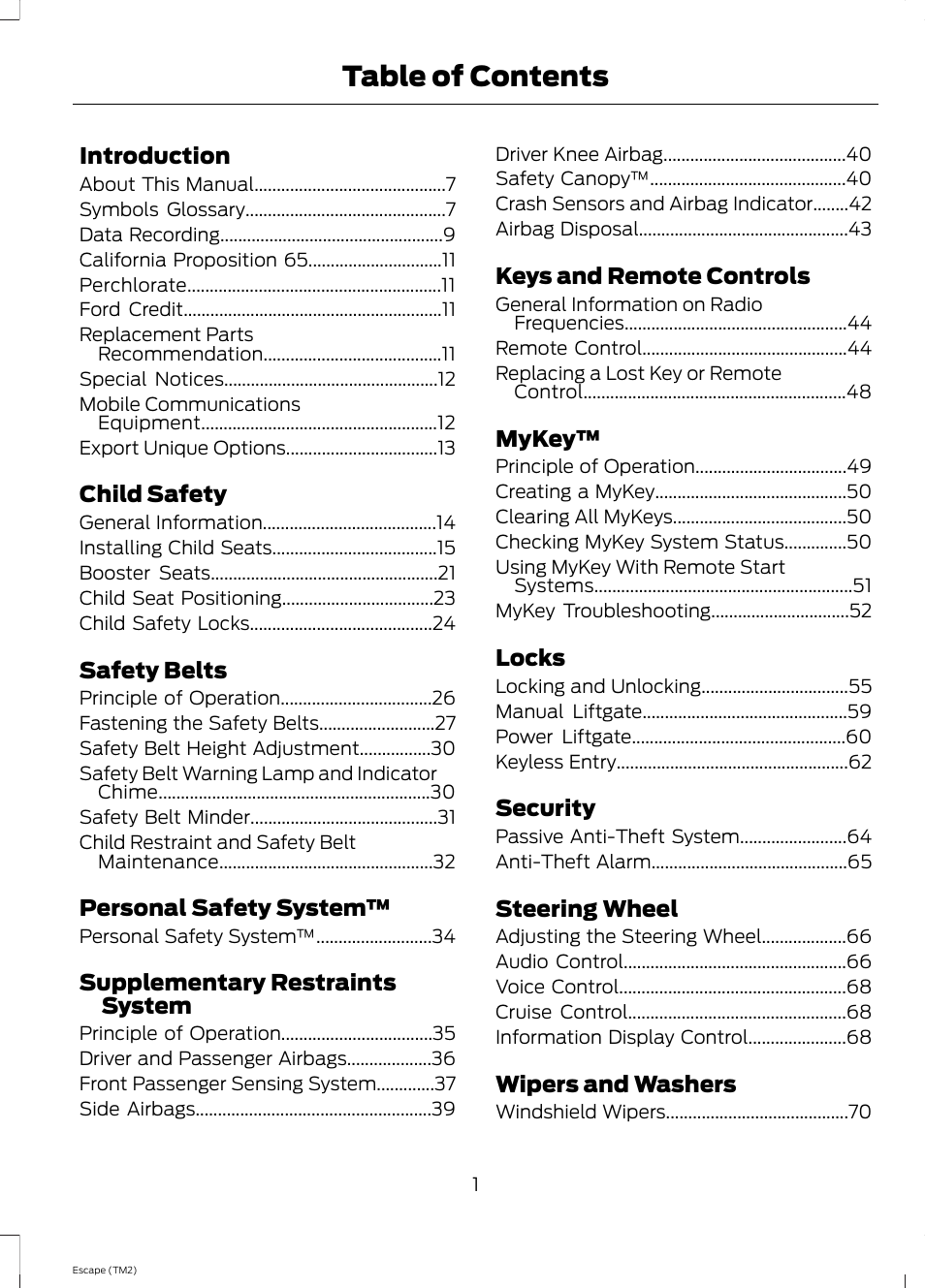 FORD 2014 Escape v.3 User Manual | Page 4 / 434