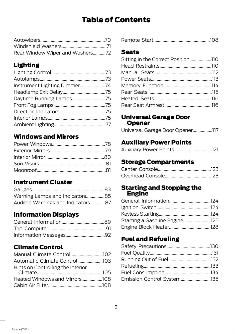 FORD 2014 Escape v.3 User Manual | Page 5 / 434