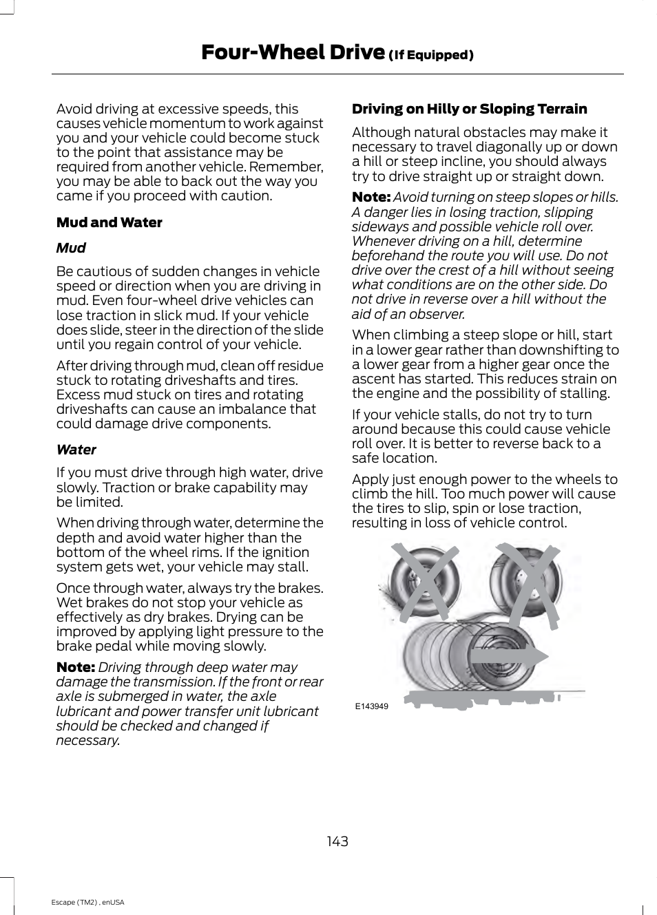 Four-wheel drive | FORD 2014 Escape v.4 User Manual | Page 146 / 434