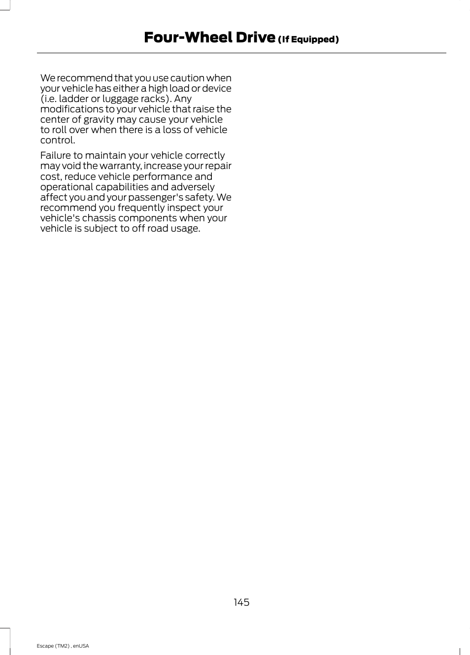 Four-wheel drive | FORD 2014 Escape v.4 User Manual | Page 148 / 434