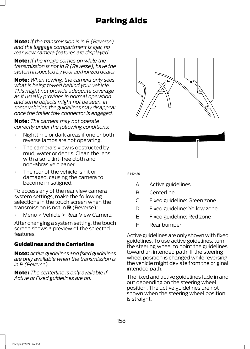 Parking aids | FORD 2014 Escape v.4 User Manual | Page 161 / 434