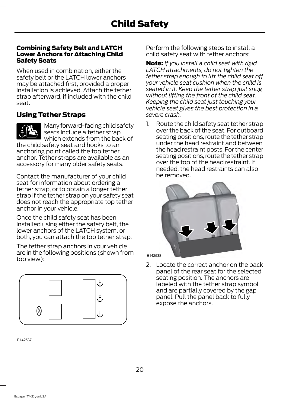 Child safety | FORD 2014 Escape v.4 User Manual | Page 23 / 434