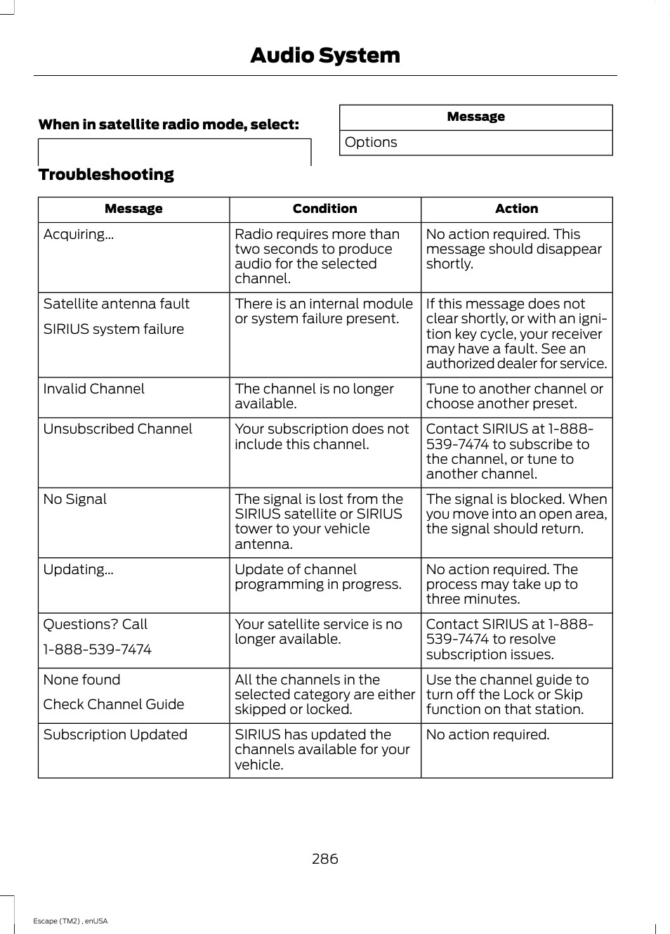 Audio system | FORD 2014 Escape v.4 User Manual | Page 289 / 434