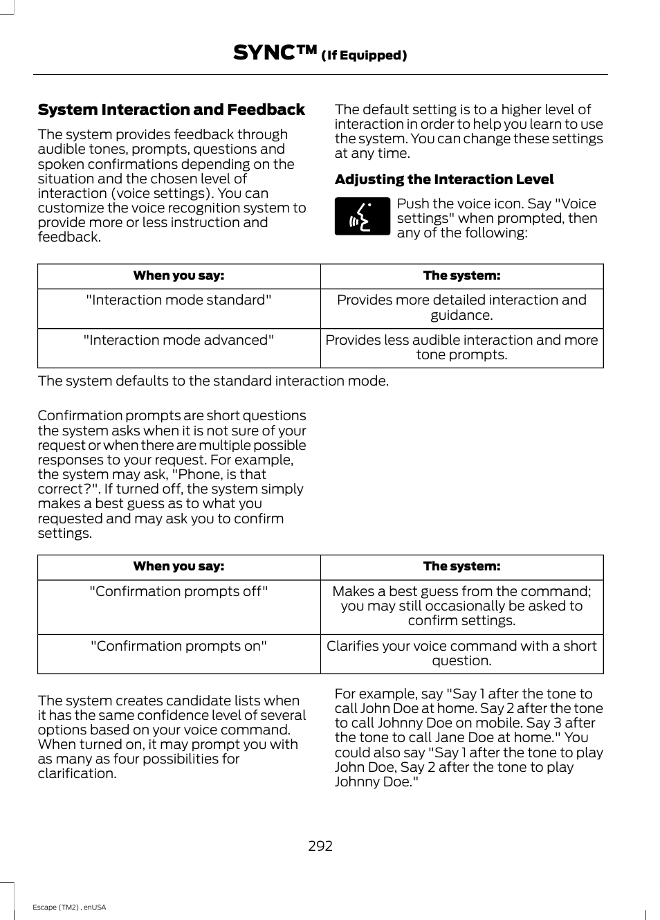 Sync | FORD 2014 Escape v.4 User Manual | Page 295 / 434