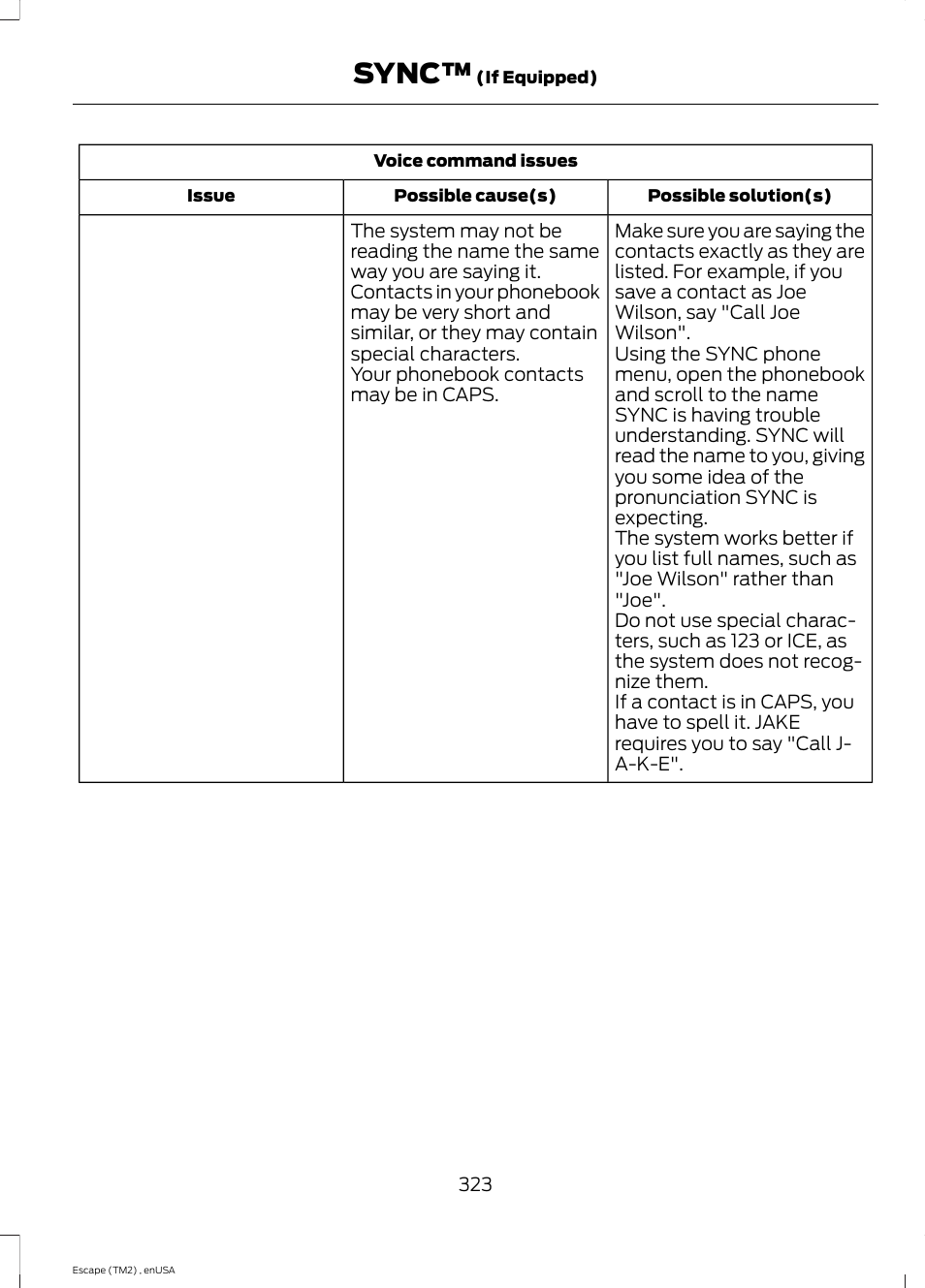Sync | FORD 2014 Escape v.4 User Manual | Page 326 / 434
