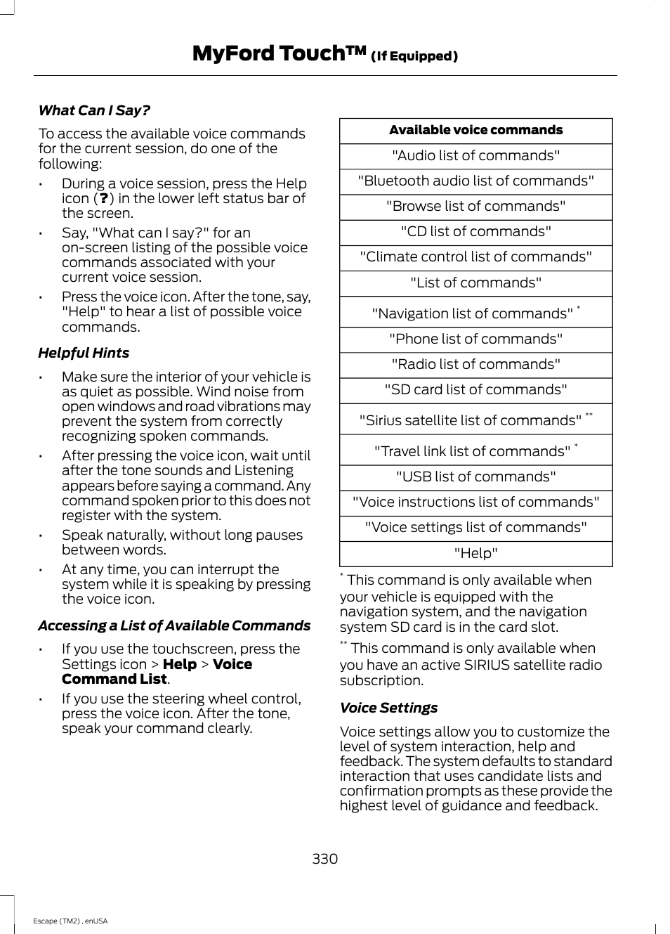 Myford touch | FORD 2014 Escape v.4 User Manual | Page 333 / 434