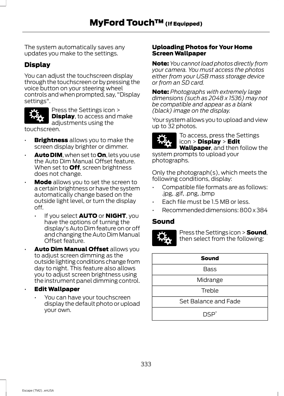 Myford touch | FORD 2014 Escape v.4 User Manual | Page 336 / 434