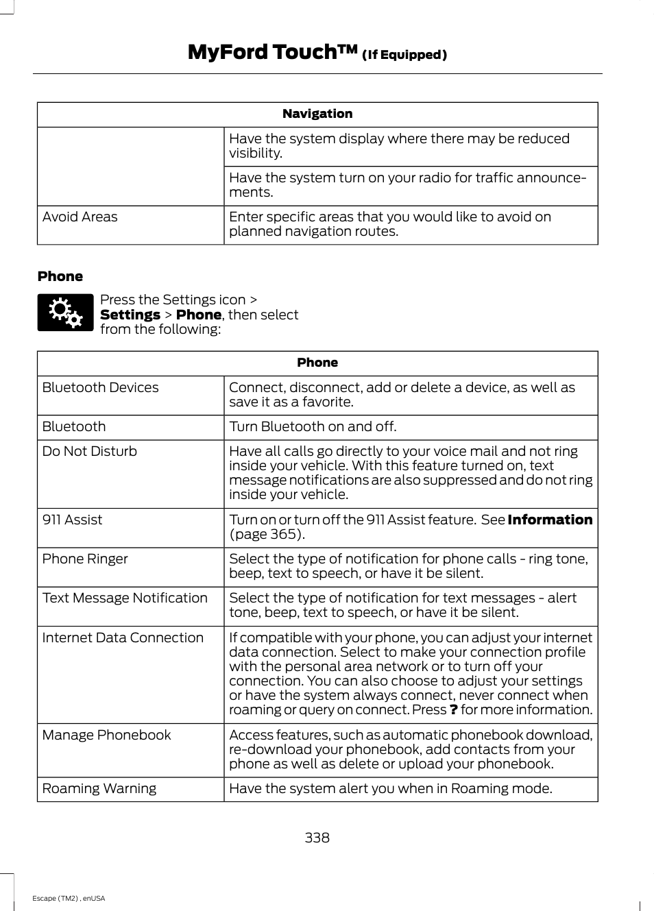 Myford touch | FORD 2014 Escape v.4 User Manual | Page 341 / 434