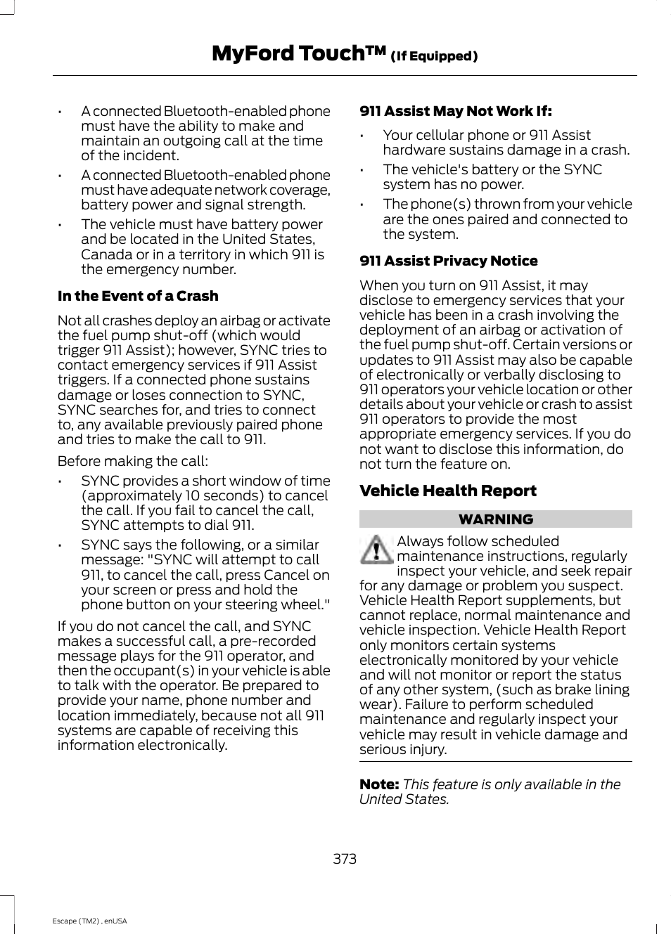 Myford touch | FORD 2014 Escape v.4 User Manual | Page 376 / 434