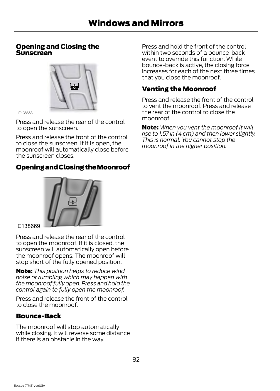 Windows and mirrors | FORD 2014 Escape v.4 User Manual | Page 85 / 434