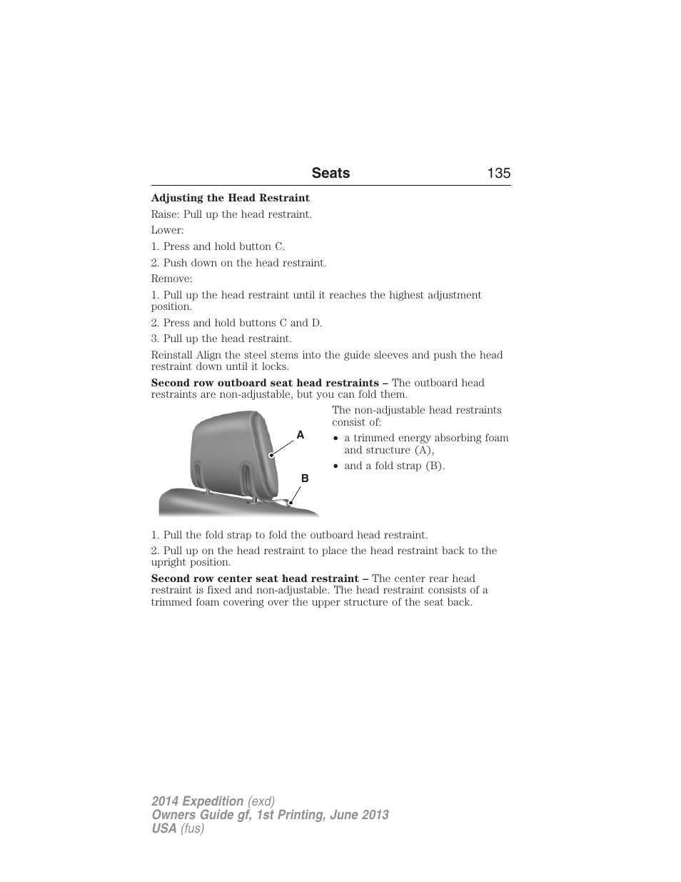 Seats 135 | FORD 2014 Expedition v.1 User Manual | Page 136 / 519