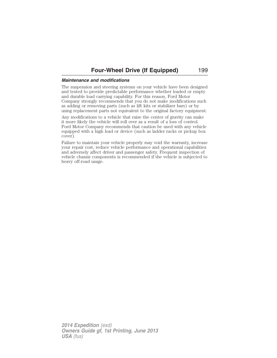 Maintenance and modifications | FORD 2014 Expedition v.1 User Manual | Page 200 / 519