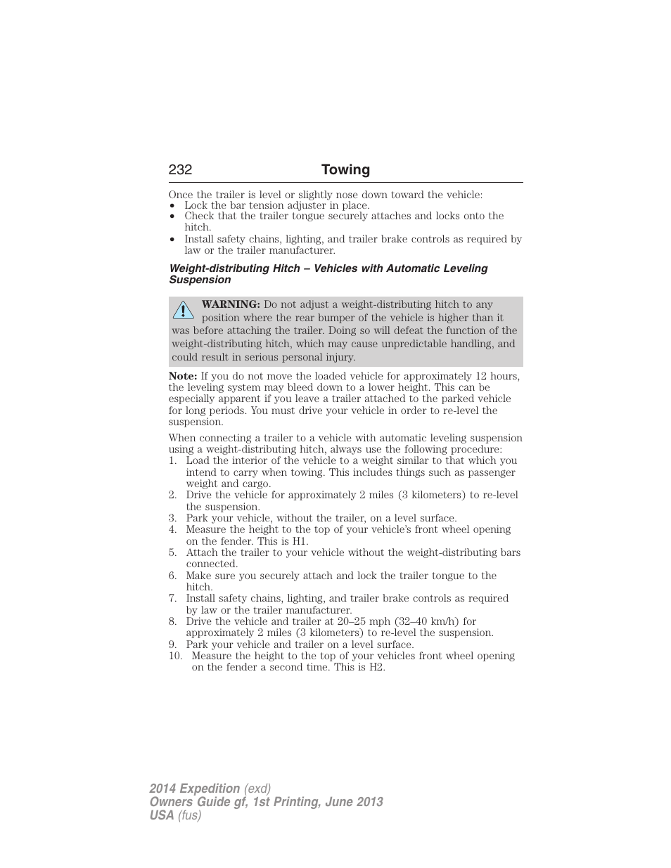 232 towing | FORD 2014 Expedition v.1 User Manual | Page 233 / 519