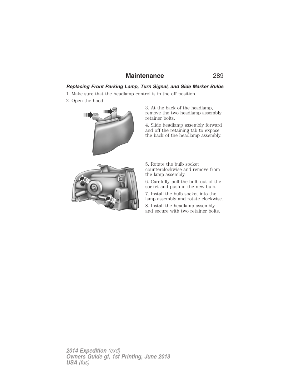 Maintenance 289 | FORD 2014 Expedition v.1 User Manual | Page 290 / 519