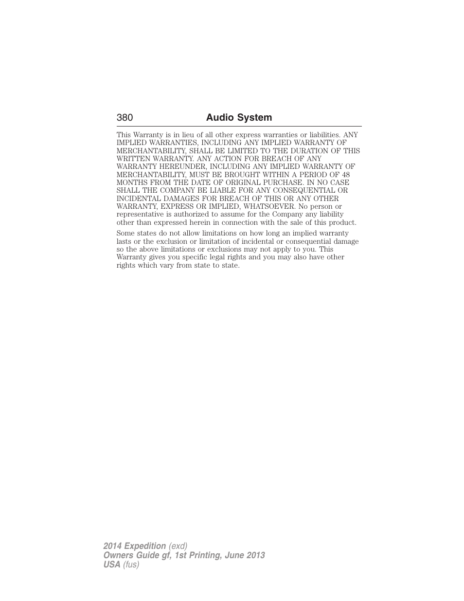 FORD 2014 Expedition v.1 User Manual | Page 381 / 519