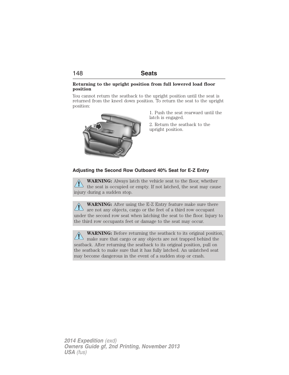 148 seats | FORD 2014 Expedition v.2 User Manual | Page 149 / 529