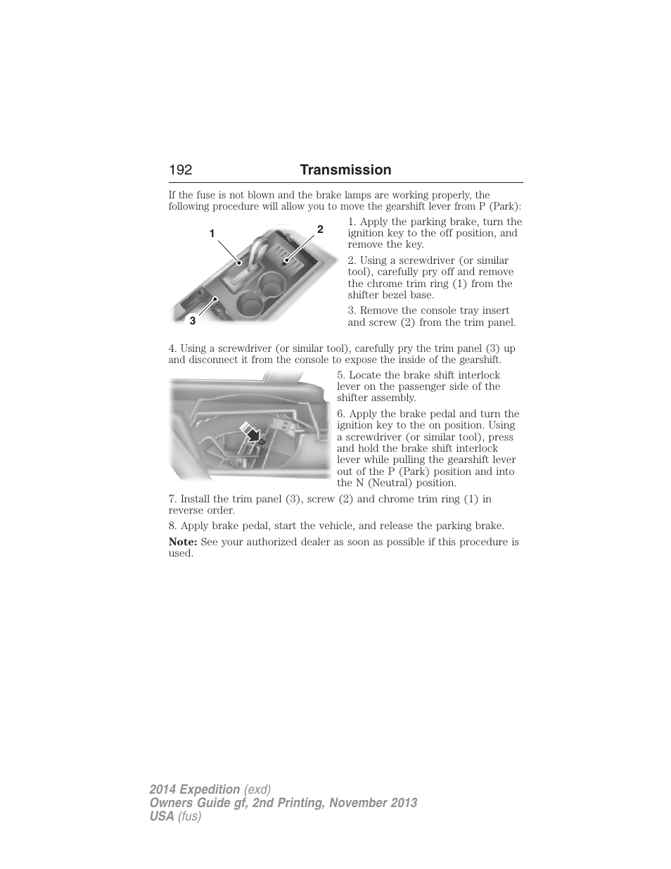 192 transmission | FORD 2014 Expedition v.2 User Manual | Page 193 / 529