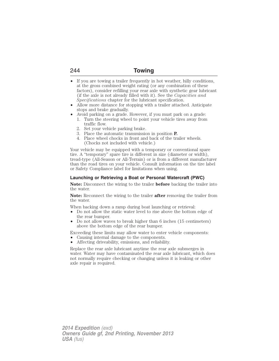 244 towing | FORD 2014 Expedition v.2 User Manual | Page 245 / 529