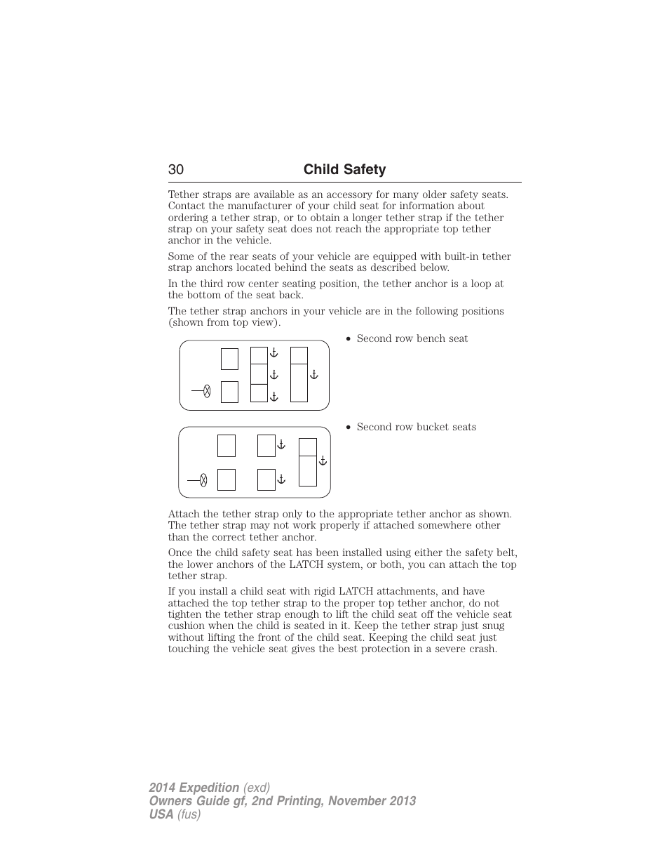 30 child safety | FORD 2014 Expedition v.2 User Manual | Page 31 / 529