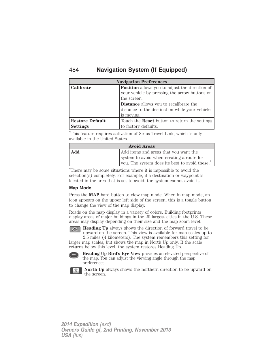 Map mode, 484 navigation system (if equipped) | FORD 2014 Expedition v.2 User Manual | Page 485 / 529