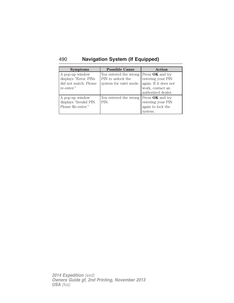 490 navigation system (if equipped) | FORD 2014 Expedition v.2 User Manual | Page 491 / 529