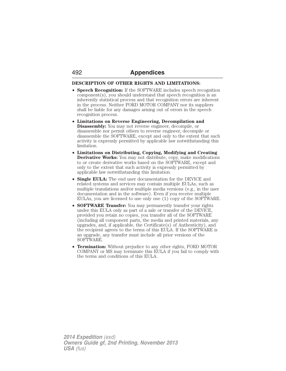 492 appendices | FORD 2014 Expedition v.2 User Manual | Page 493 / 529