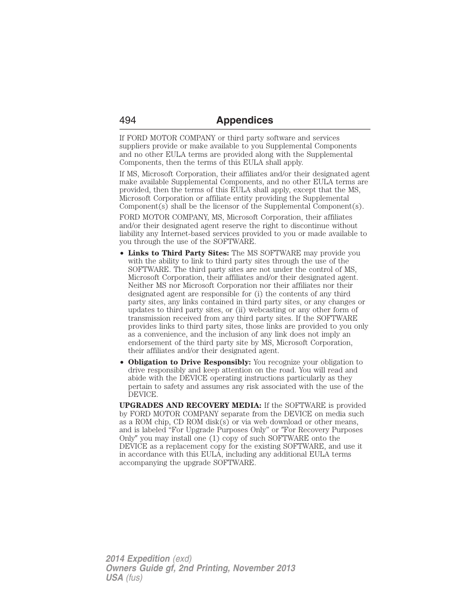 494 appendices | FORD 2014 Expedition v.2 User Manual | Page 495 / 529