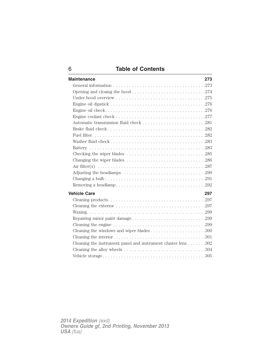 6table of contents | FORD 2014 Expedition v.2 User Manual | Page 7 / 529