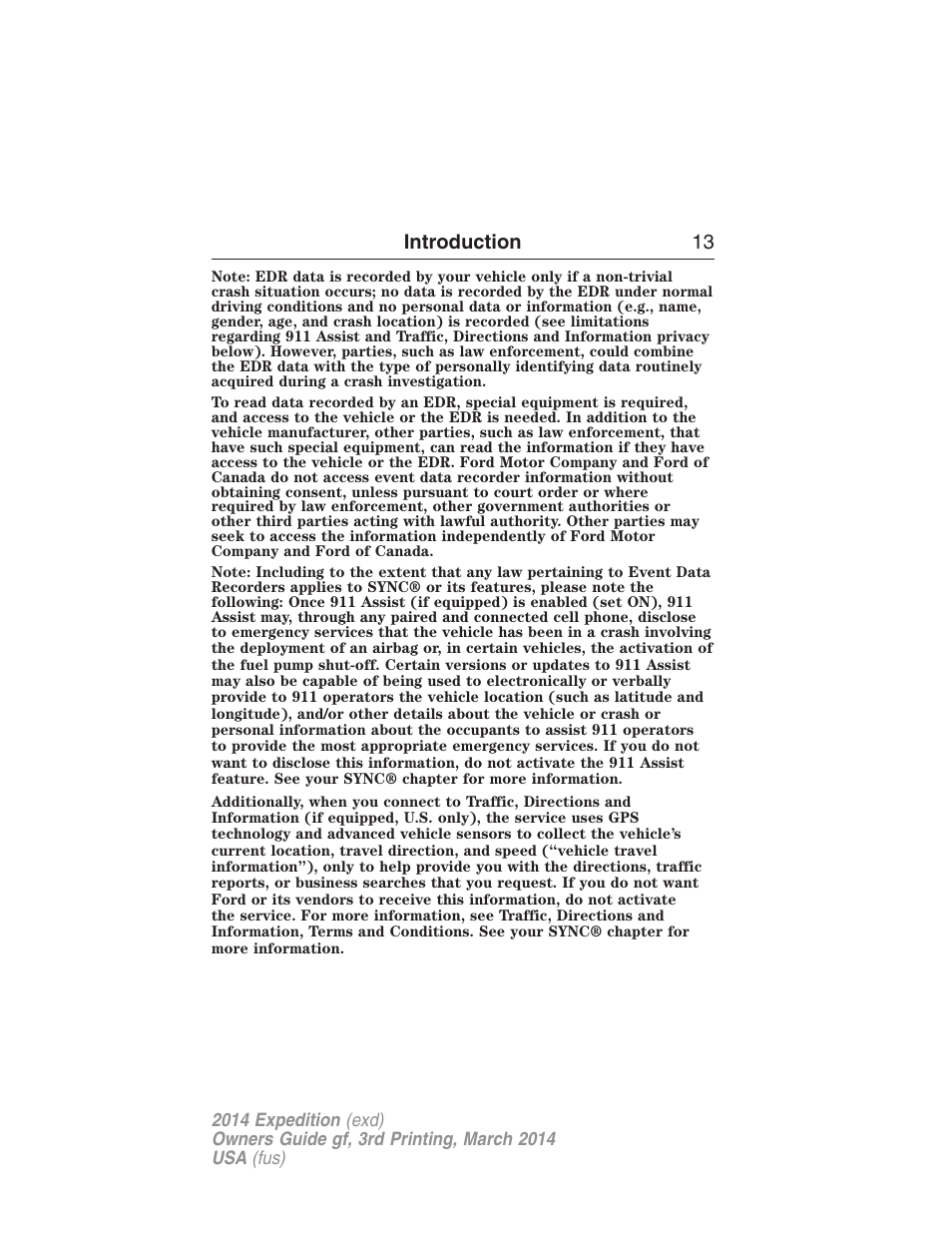FORD 2014 Expedition v.3 User Manual | Page 14 / 520