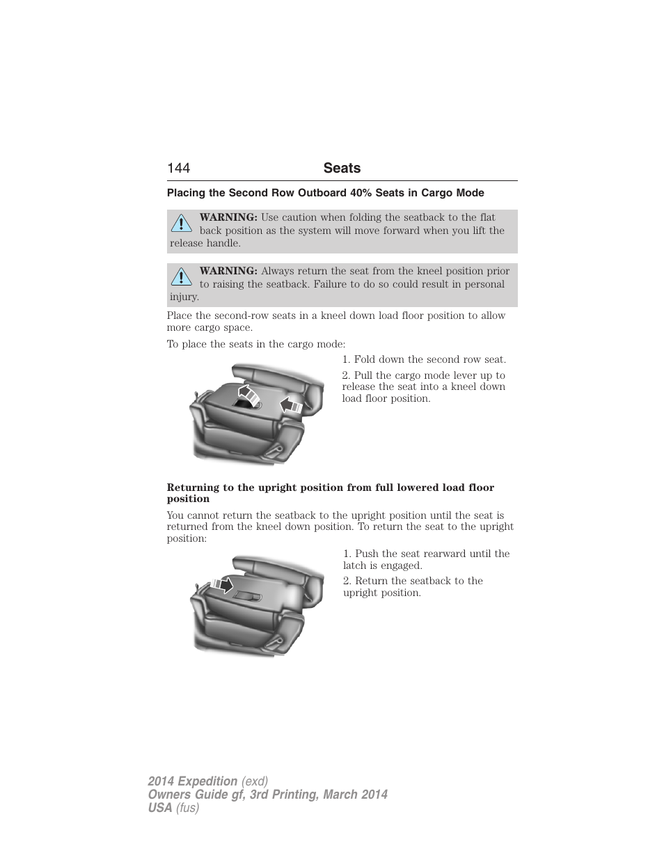144 seats | FORD 2014 Expedition v.3 User Manual | Page 145 / 520