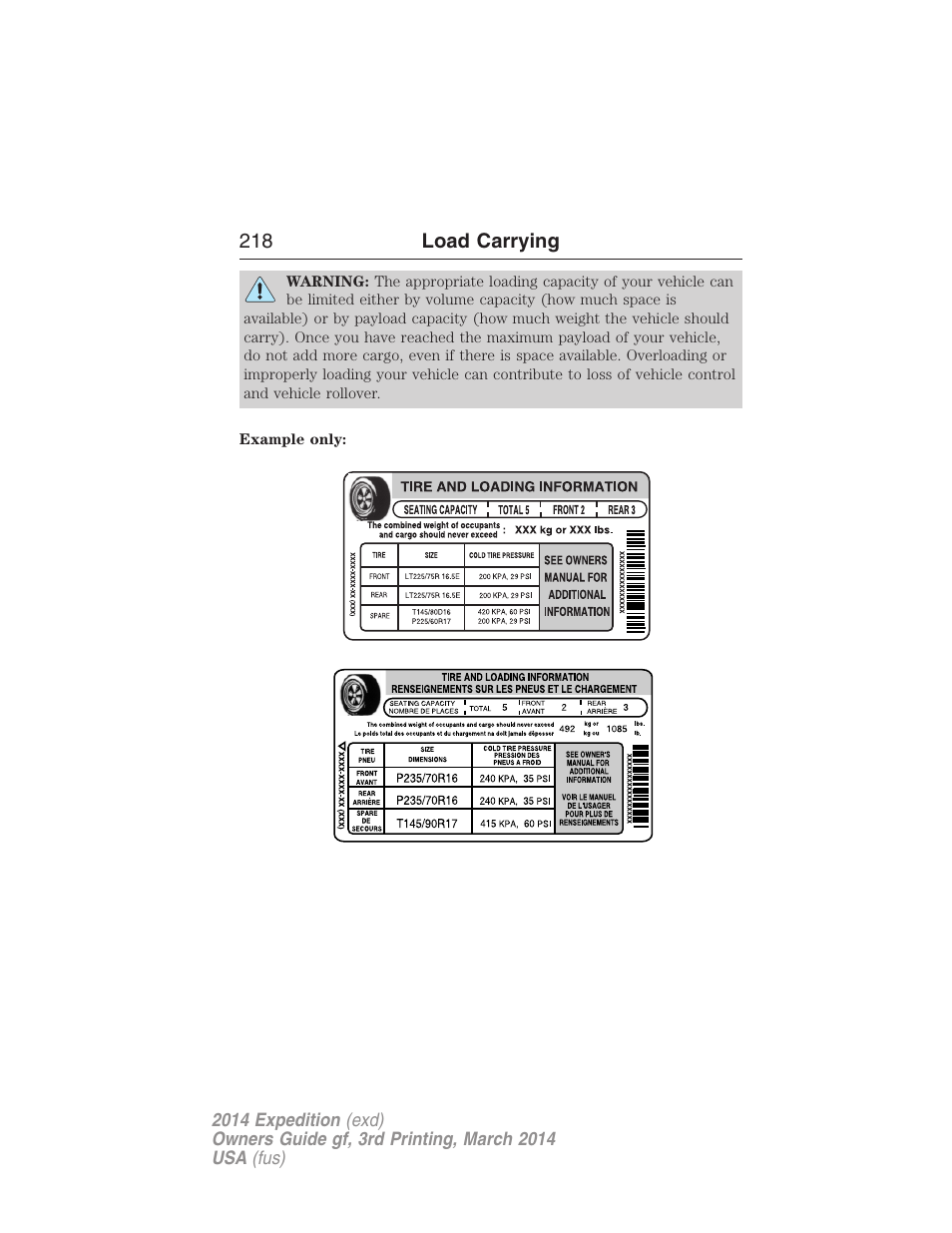 FORD 2014 Expedition v.3 User Manual | Page 219 / 520