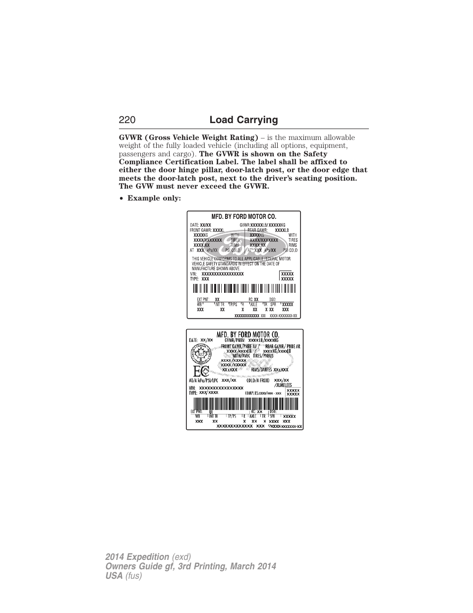 FORD 2014 Expedition v.3 User Manual | Page 221 / 520